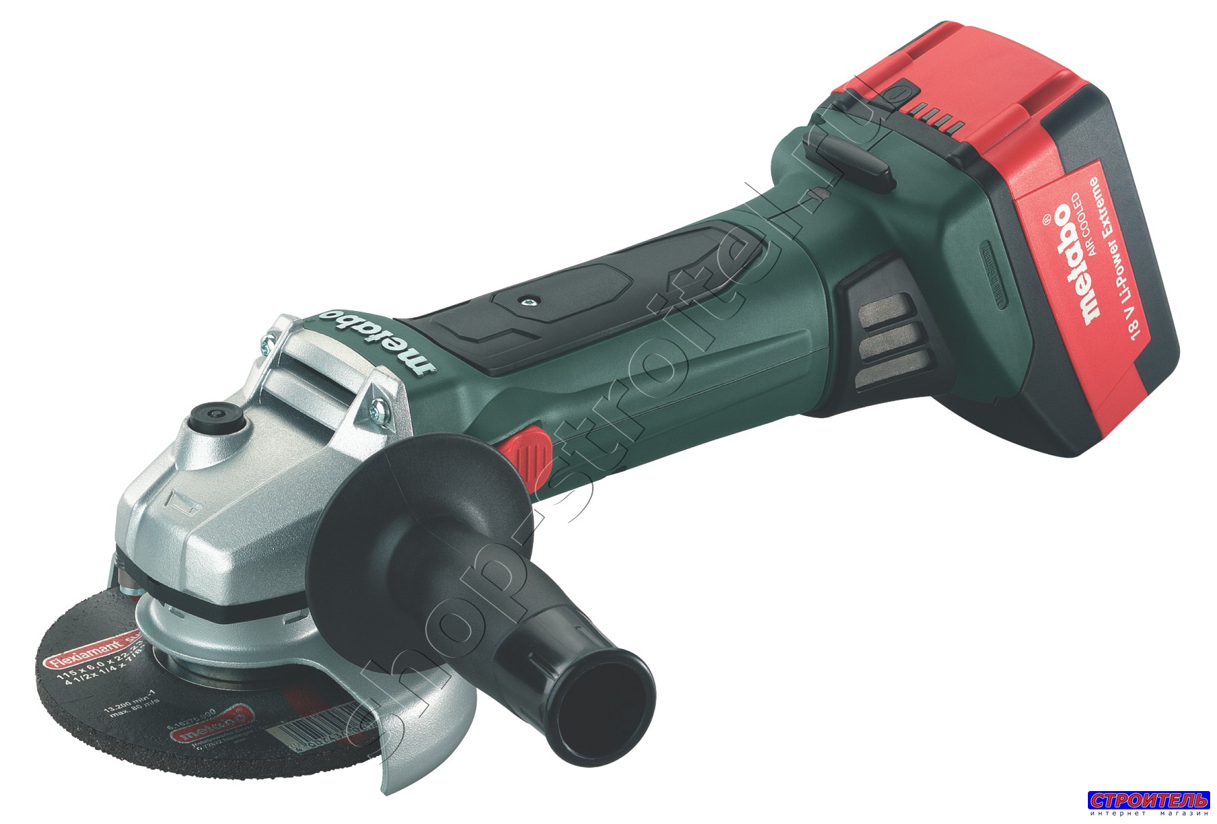 Увеличенная фотография Аккумуляторная угловая шлифмашина Metabo W 18 LTX